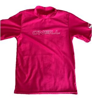O’Neill Girls Short Sleeve Swim Rash Guard UPF 50 Sun Protection Size 8